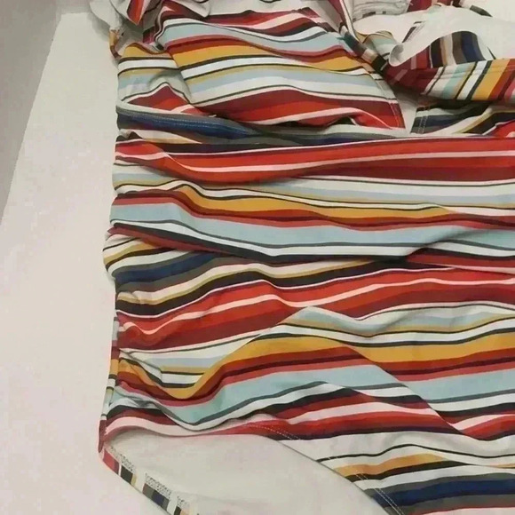 Anne Cole Women's Striped Side Rusched One Piece Swimsuit 16W - Picture 6 of 6